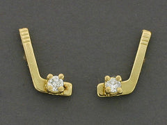 Hockey Stick Earrings with 14Kt Diamonds